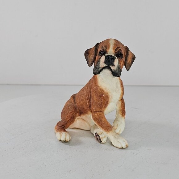 Country Artists Boxer Puppy Figurine Brown White Resin Dog Collectible 02011 - Picture 8 of 8